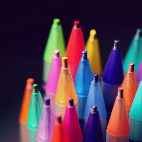 A diverse collection of colourful pencils.